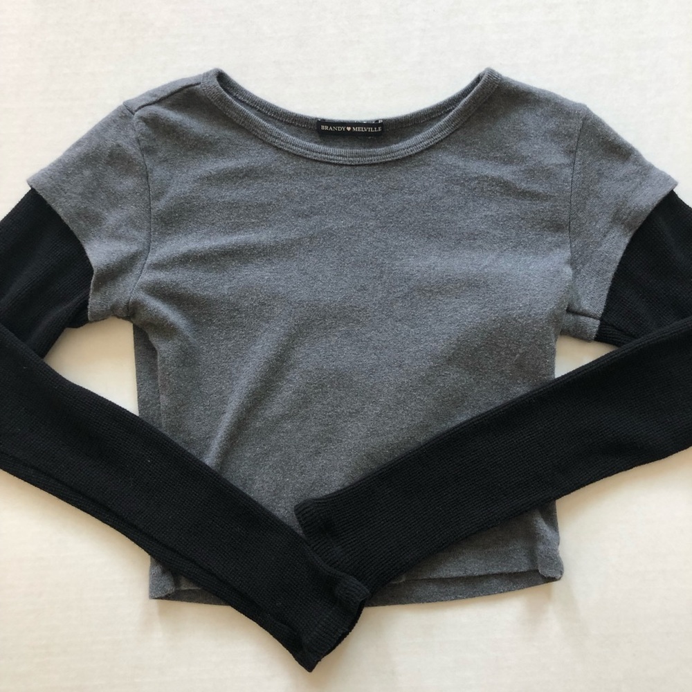 Brandy Melville black layered Ashlyn top
